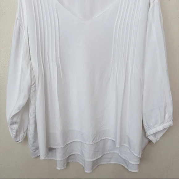 Jackson Rowe Womens Large Puff Sleeve Fluttershy Vneck Blouse - Picture 8 of 16